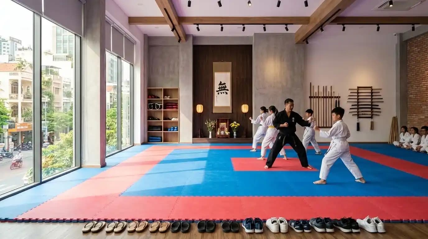 Rooftop martial arts studio in District 3