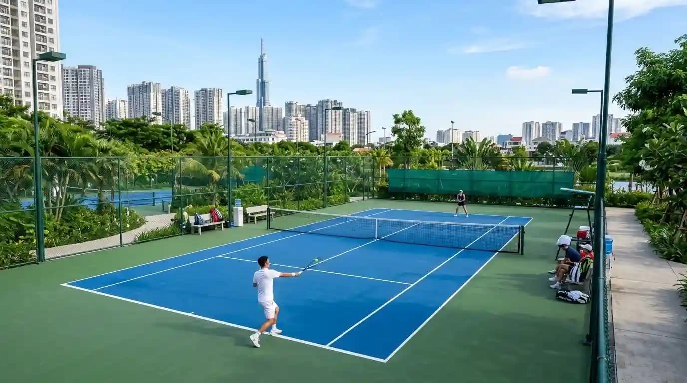 Community tennis court in Binh Thanh