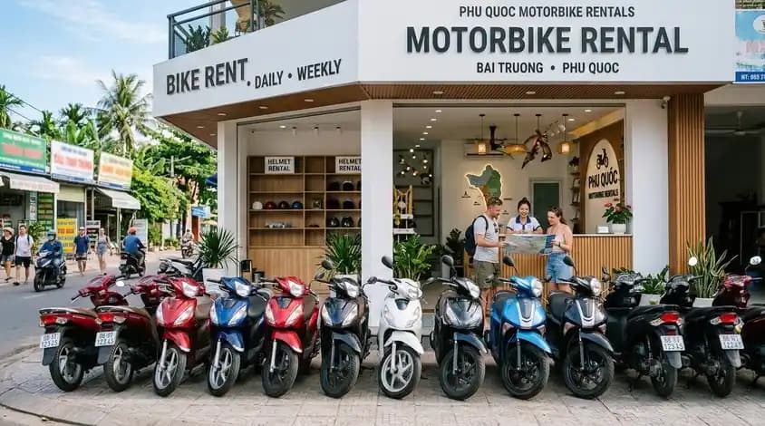 Local motorbike rental shop