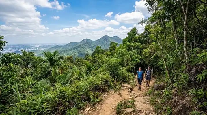 Group trekking excursion