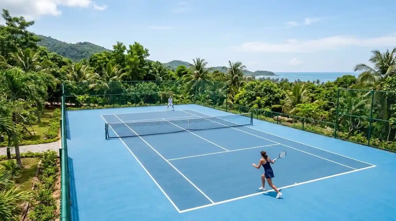 Rooftop tennis court in Duong To