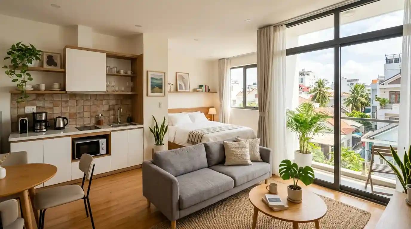 Compact studio near Thang Nhat