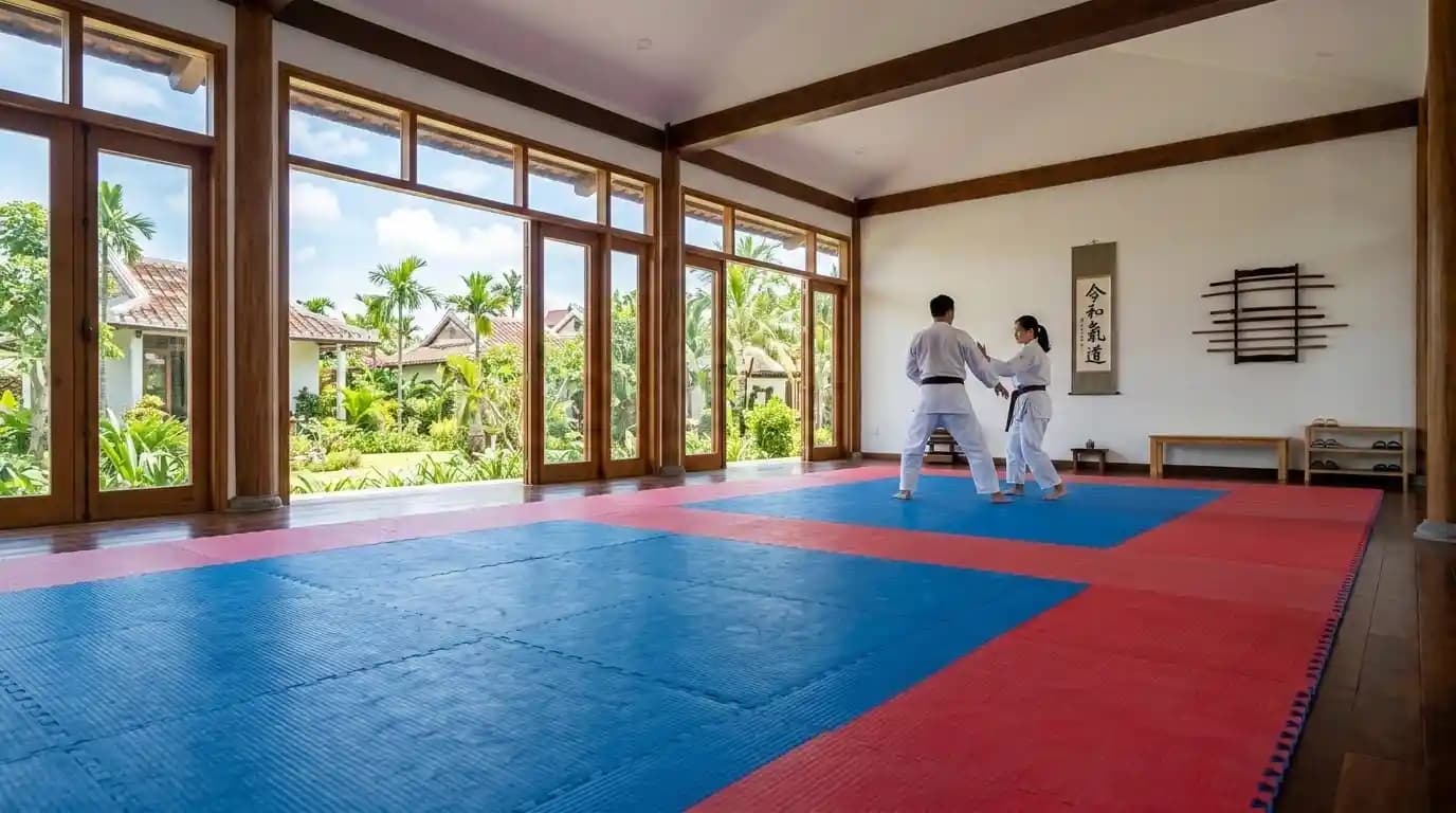Rooftop martial arts studio in Cam Thanh