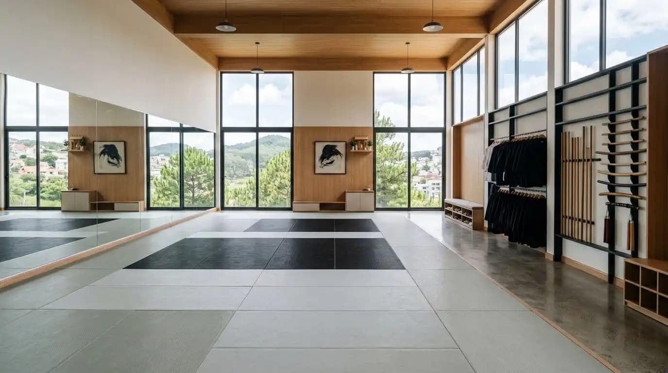 Rooftop martial arts studio in Ward 5