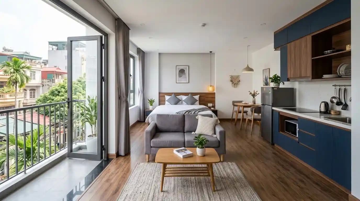 Bright studio near Truc Bach Lake
