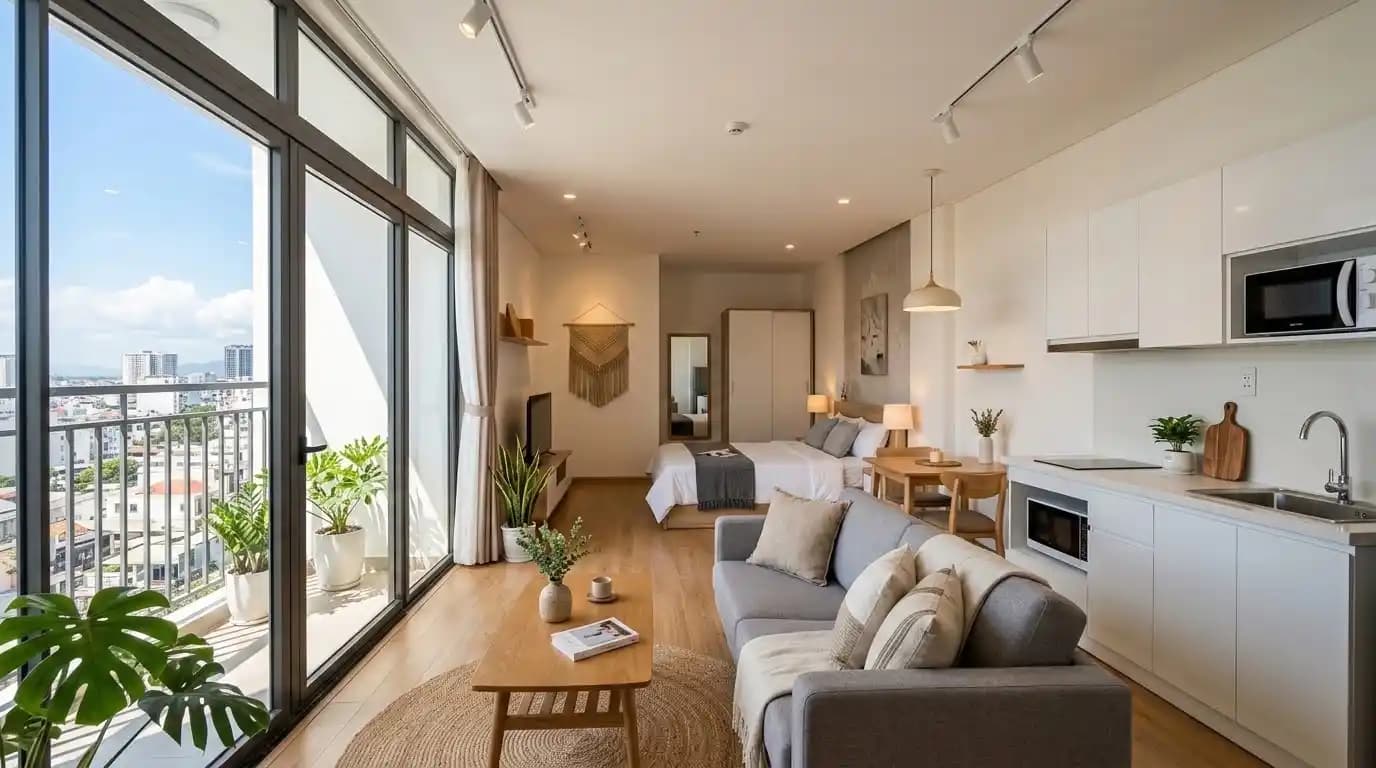Budget studio near Thanh Khe market