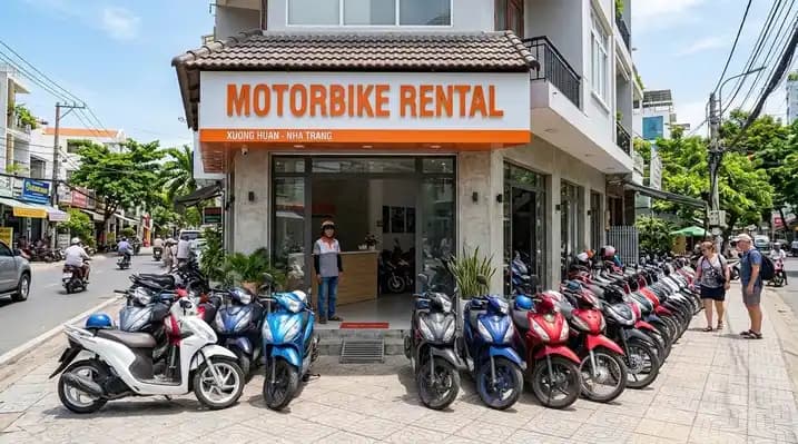 City motorbike rental shop