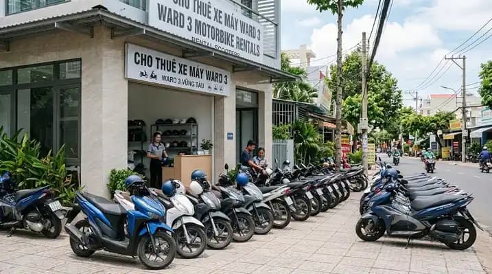 City motorbike rental shop